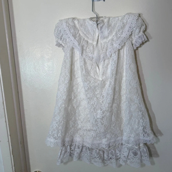 Jessica McClintock- Vintage Lace Girls Dress - White  Size 5 - Picture 3 of 6